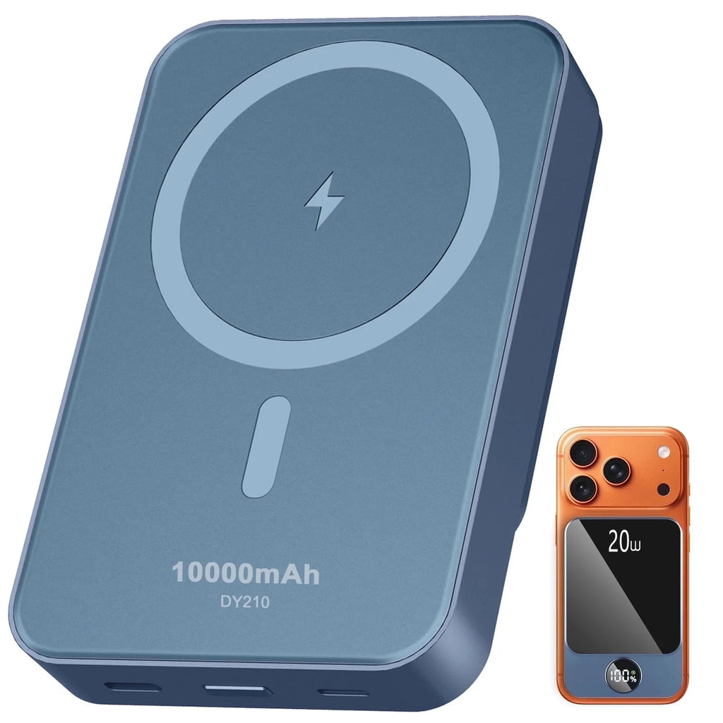 Magnetic Wireless Portable Charger, 10000Mah Power Bank with Pd20W Fast Charging, USB C In&Out Battery Pack, Compatible with Mag-Safe for Iphone 17/16/15/14/13 Series, Samsung, Android, and More